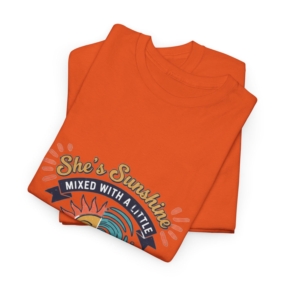 Sun & Sea Hurricane Graphic Tee – Retro Split Sun Wave Design