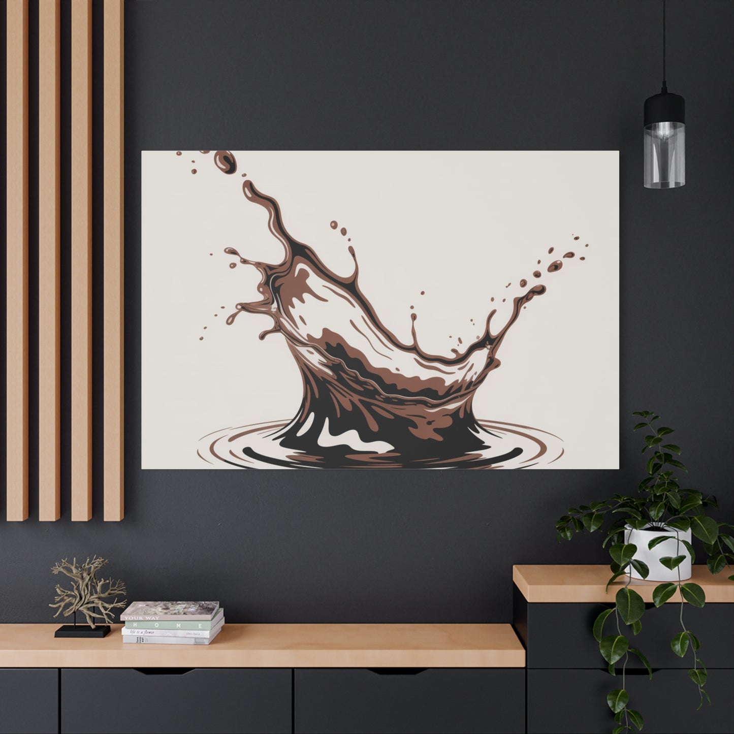 Chocolate Splash Matte Canvas Wall Art – Modern Kitchen Decor