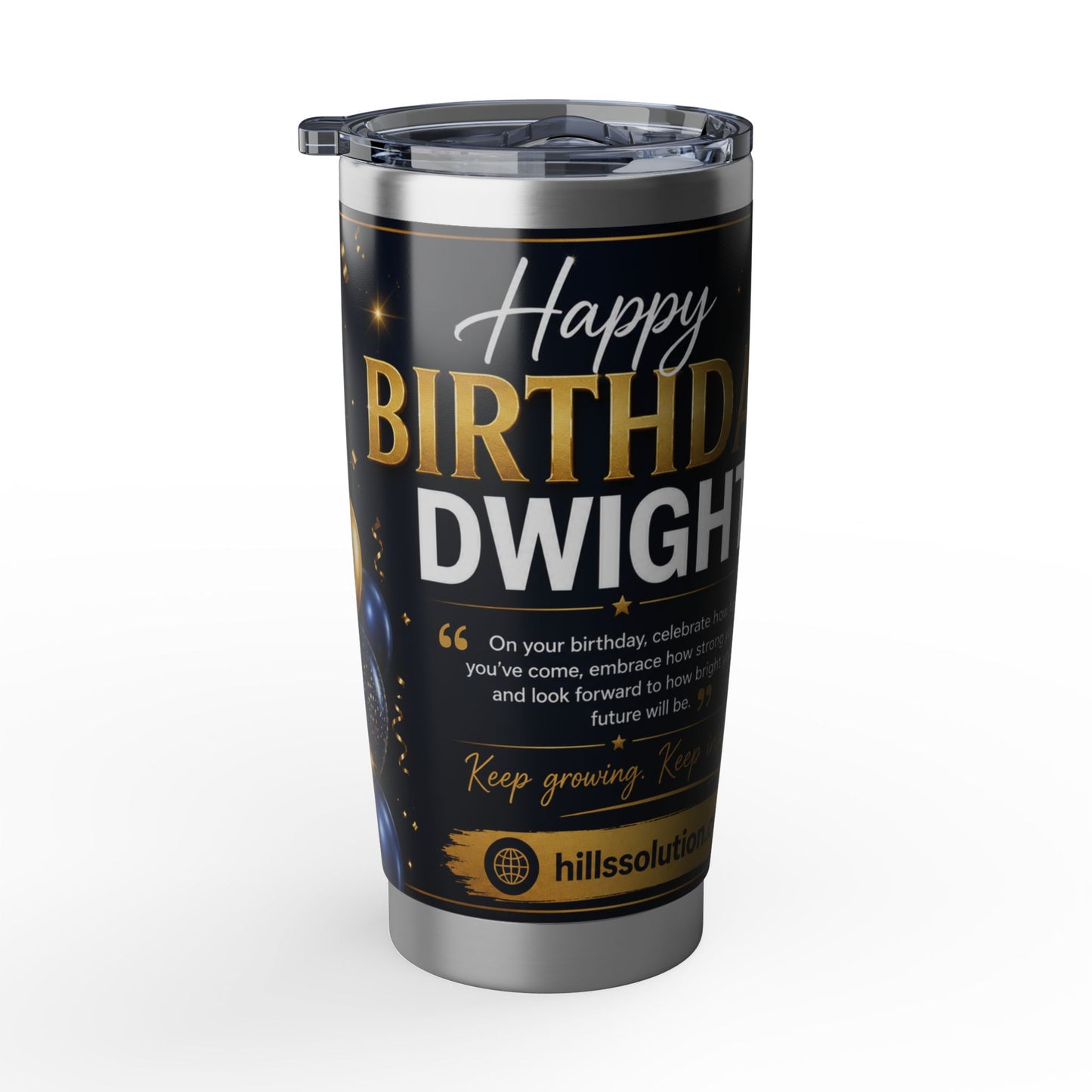 Birthday Night 20oz Tumbler – Gold & Navy Celebration Drinkware