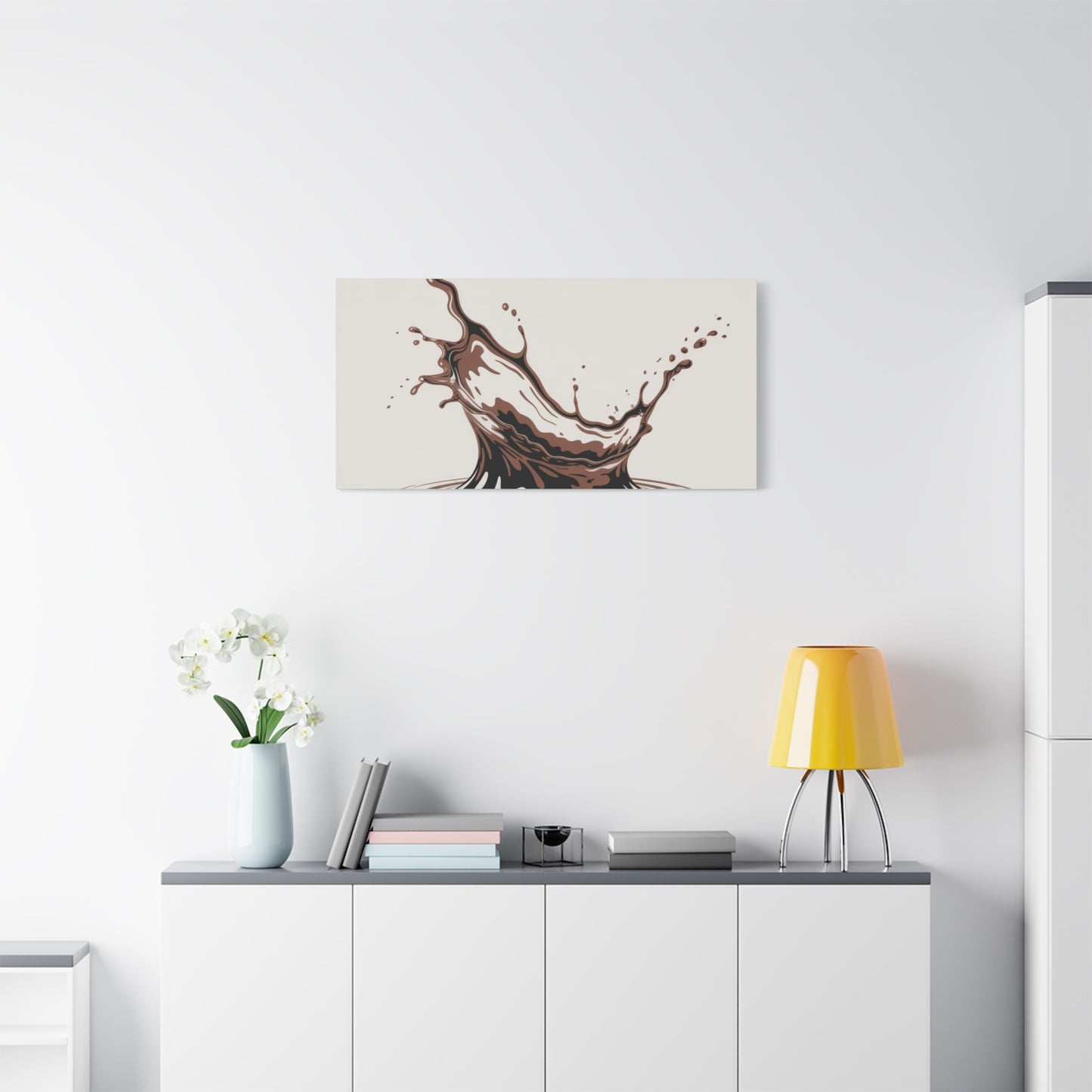 Chocolate Splash Matte Canvas Wall Art – Modern Kitchen Decor