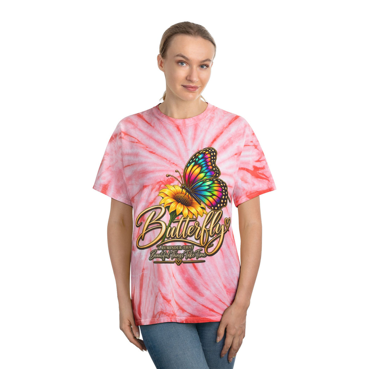 Butterfly Tie-Dye Tee — Yellow Cyclone Graphic T-Shirt