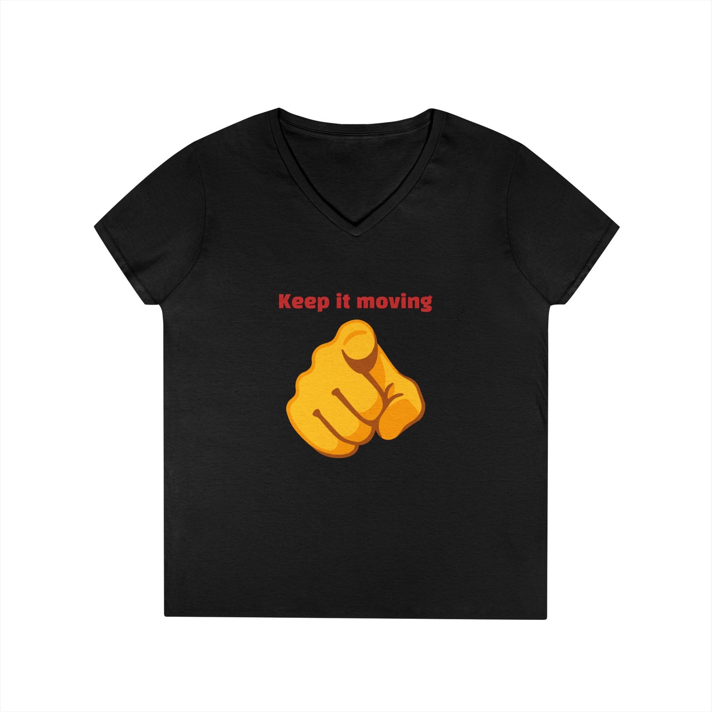 Motivational Ladies' V-Neck T-Shirt - Keep it Moving, Fitspiration Tee, Workout Shirt, Casual Wear, Gift for Fitness Enthusiasts