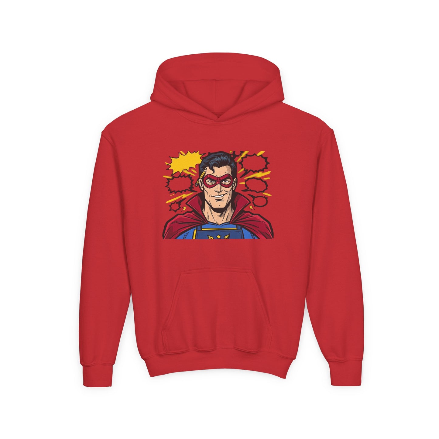 Comic Book Man Youth Hoodie — Graphic Superhero Pullover