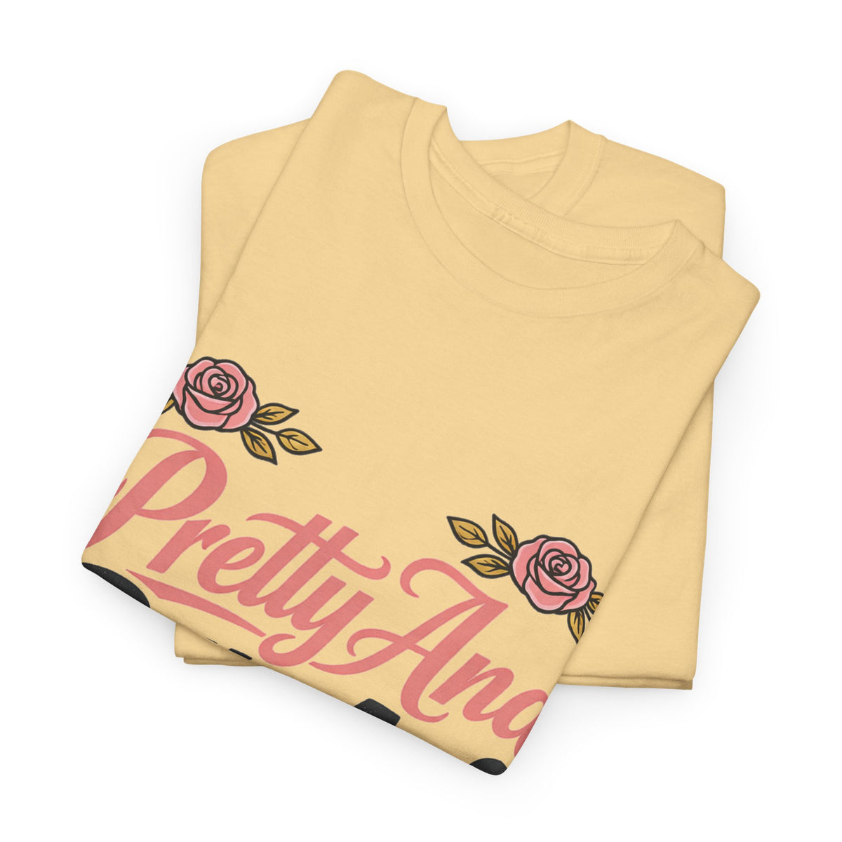 Pretty And Petty Asf Tee — Floral Retro Slogan T‑Shirt