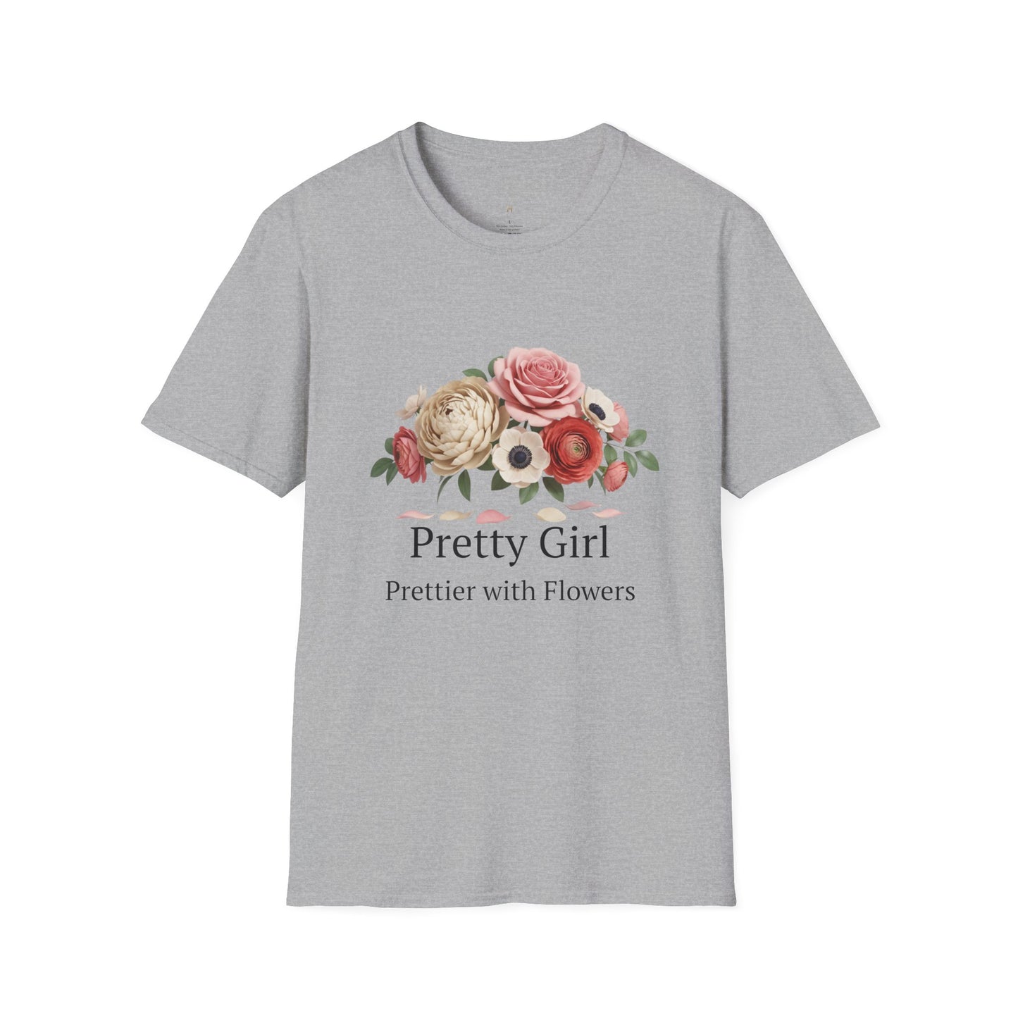 Floral "Pretty Girl" T-Shirt — Prettier with Flowers Casual Tee