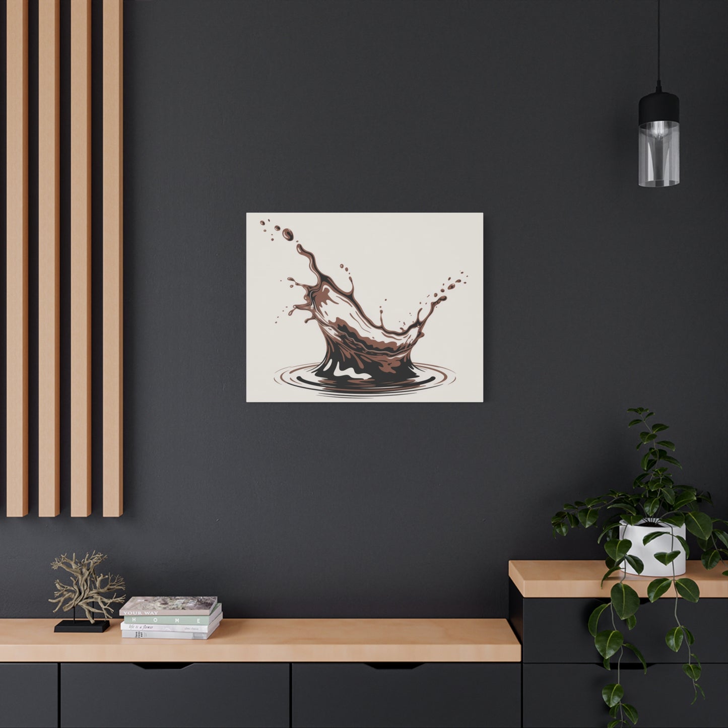 Chocolate Splash Matte Canvas Wall Art – Modern Kitchen Decor