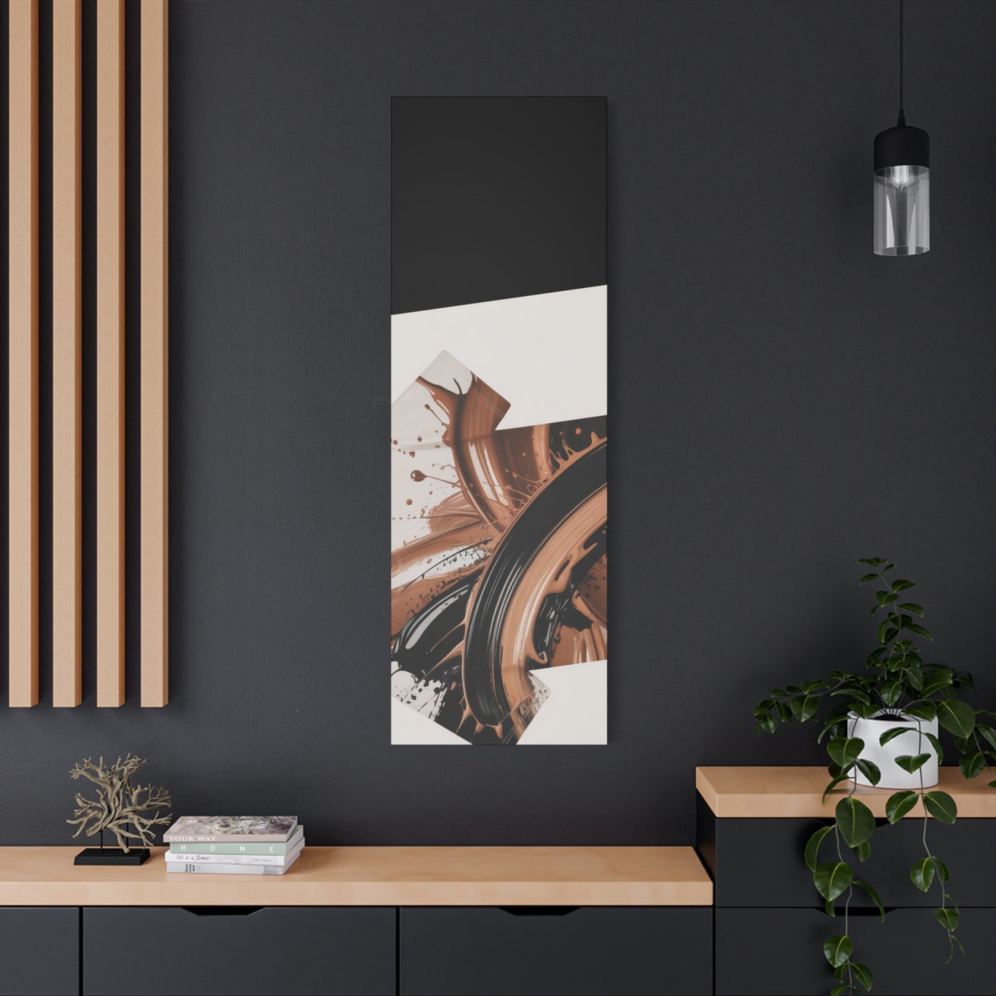 Abstract Brown Swirl Matte Canvas Wall Art (Stretched 1.25")