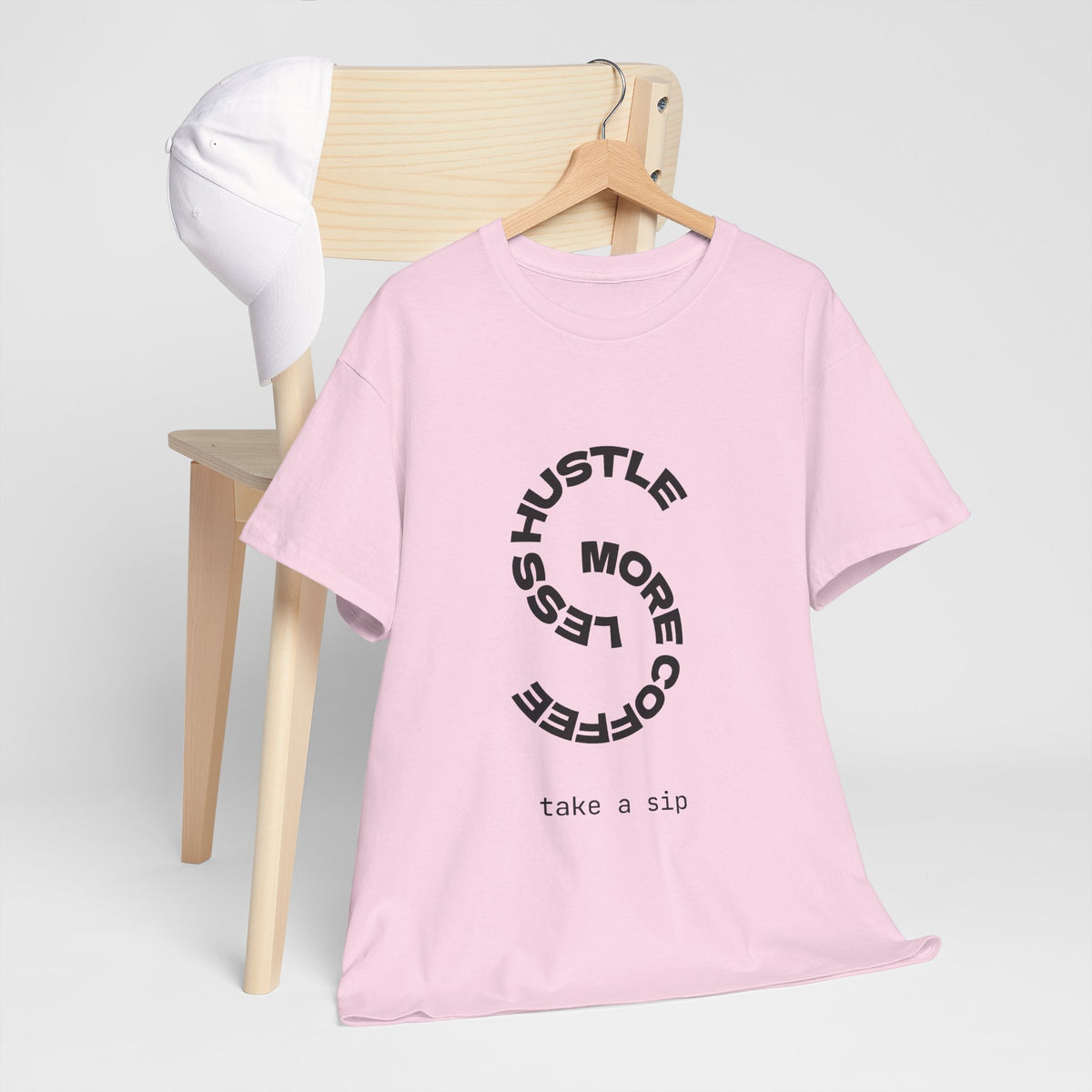 Coffee Hustle Tee — "Hustle More, Coffee Less" Minimal Graphic T-Shirt