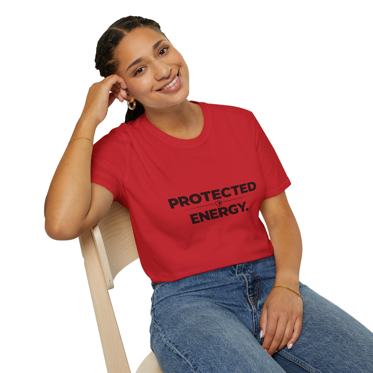 Protected Energy T‑Shirt — Minimalist Spiritual Graphic Tee