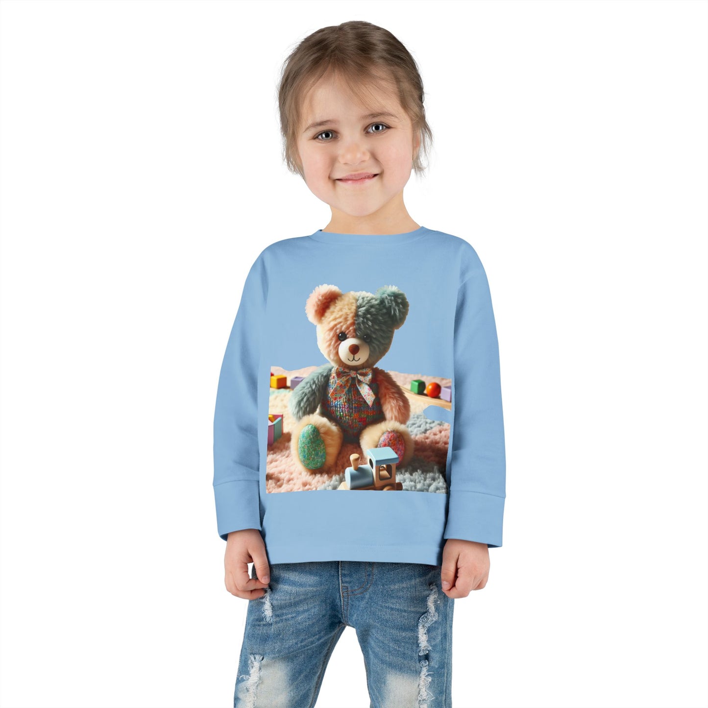Toddler Long Sleeve Tee with Adorable Bear Design, Cute Kids Shirt, Gift for Toddlers, Birthday Outfit, Baby Shower Gift