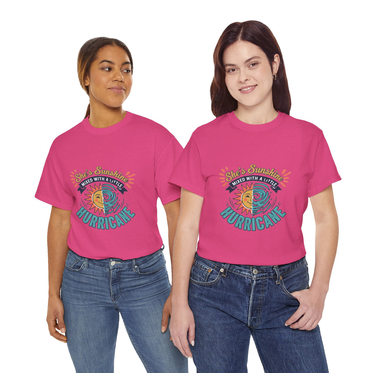 Sun & Sea Hurricane Graphic Tee – Retro Split Sun Wave Design