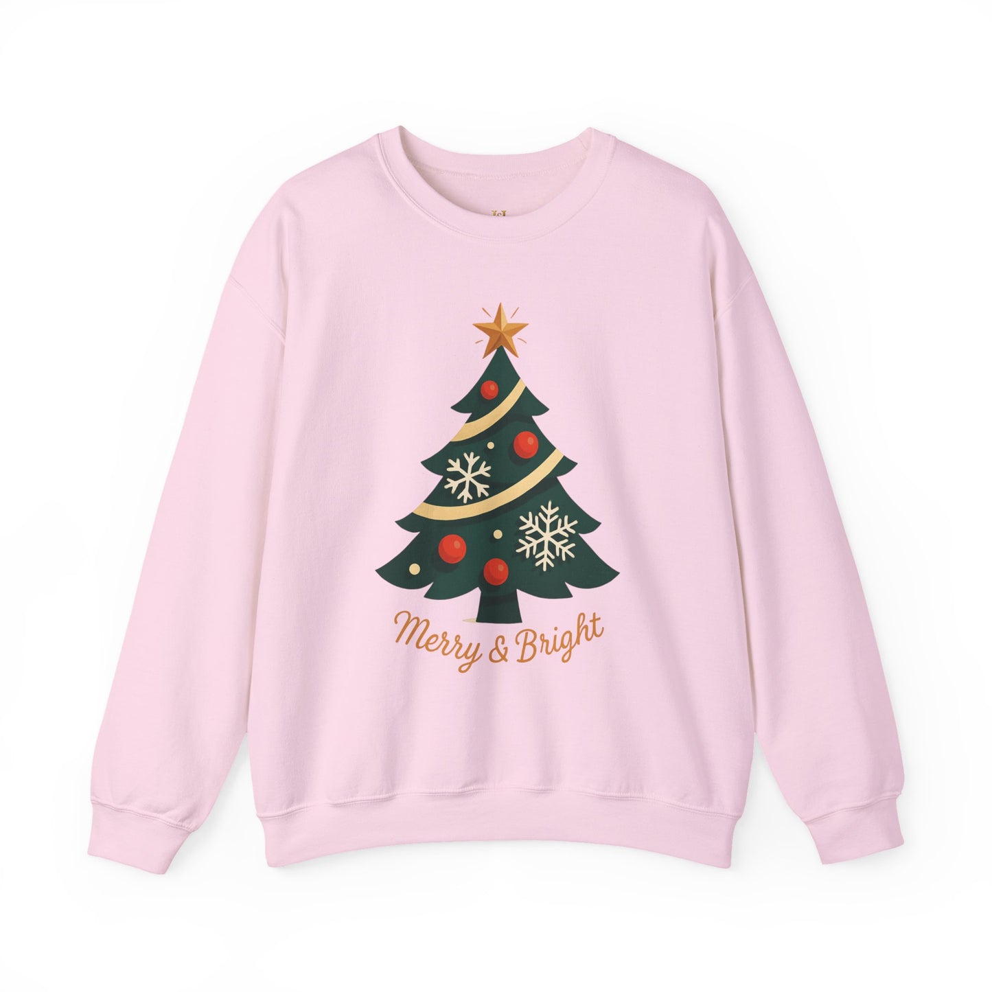 Christmas Tree Crewneck Sweatshirt – "Merry & Bright" Holiday Sweatshirt