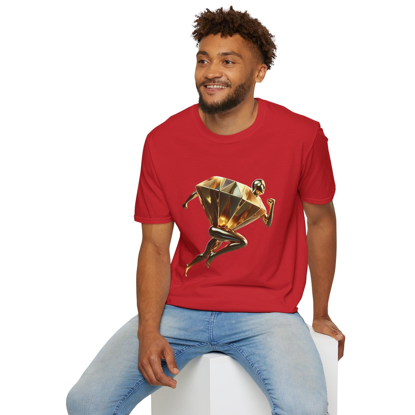 Diamond Runner Unisex Softstyle T-Shirt | Trendy Graphic Tee | Gift for Athletes, Birthday, Fitness Enthusiasts, Casual Wear, Art Lovers