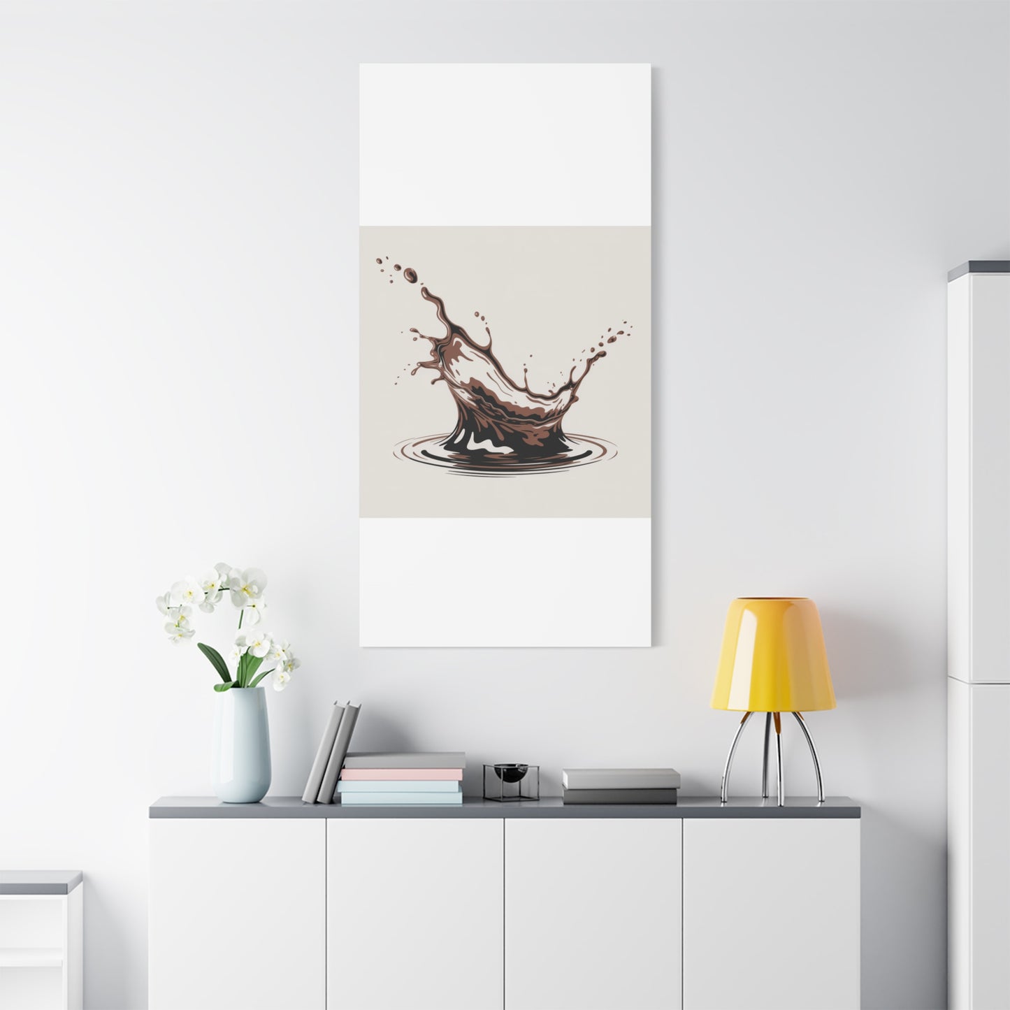 Chocolate Splash Matte Canvas Wall Art – Modern Kitchen Decor