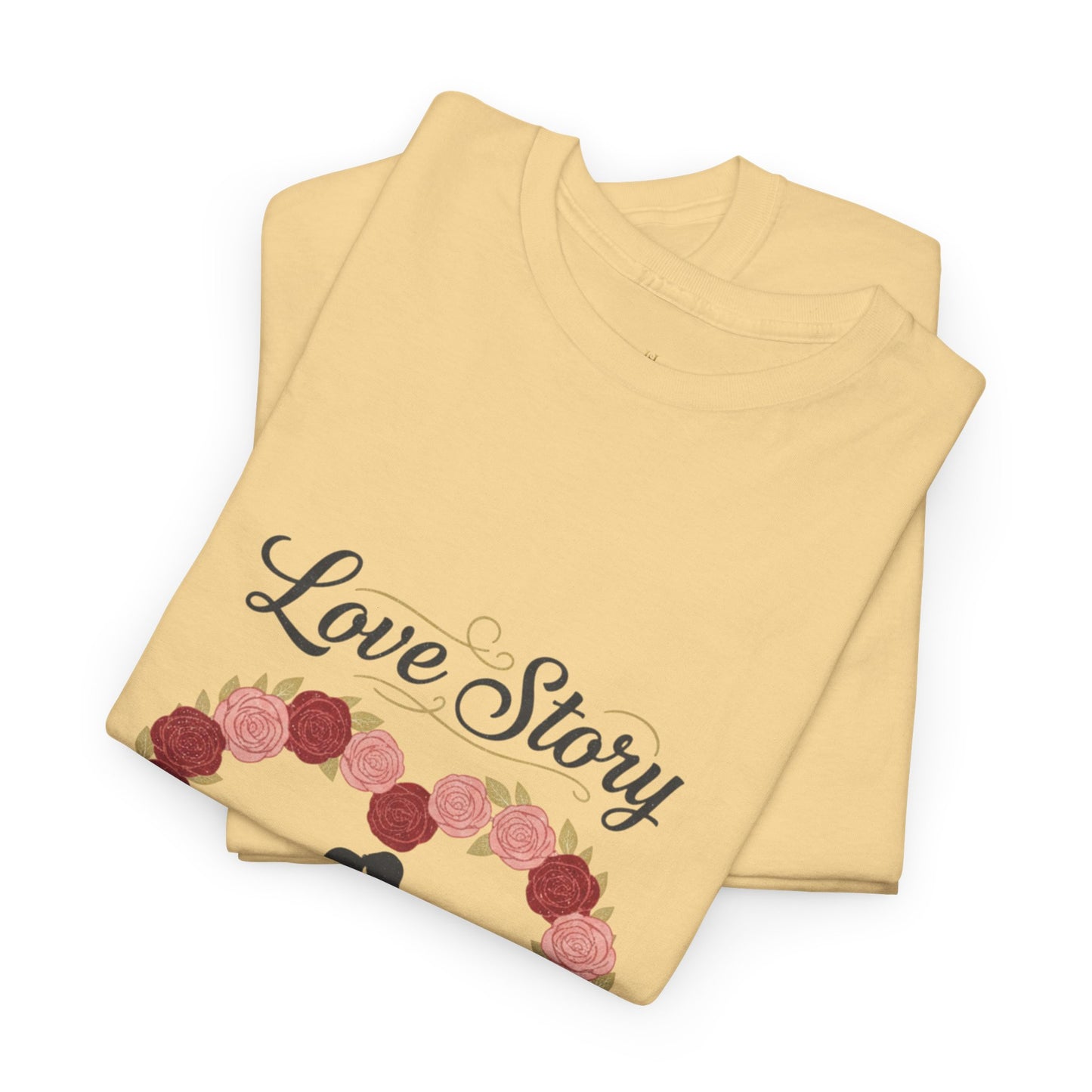 Love Story T-Shirt — 'Love Story' Floral Heart Romance Tee