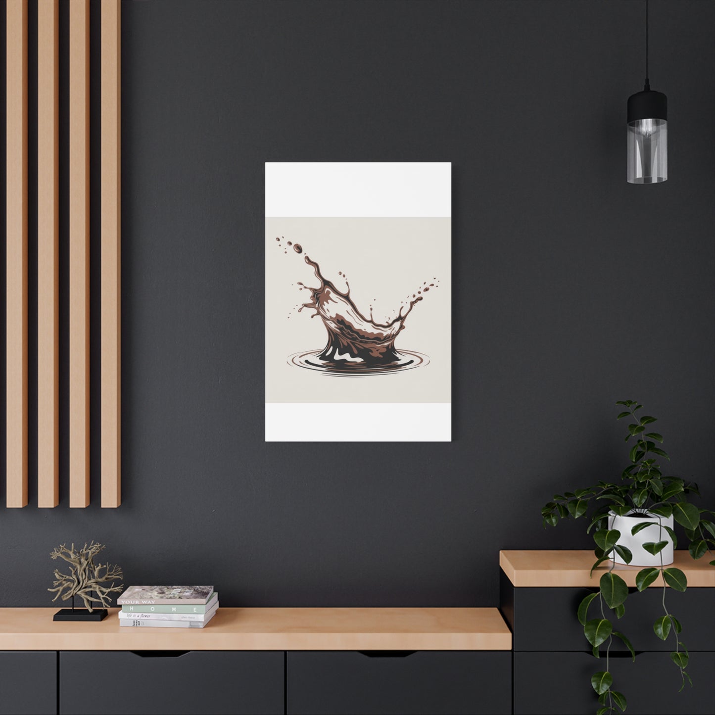 Chocolate Splash Matte Canvas Wall Art – Modern Kitchen Decor