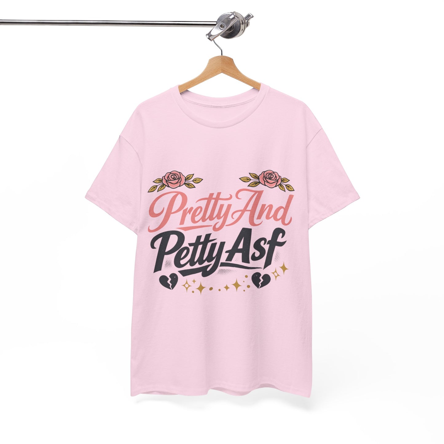 Pretty And Petty Asf Tee — Floral Retro Slogan T‑Shirt
