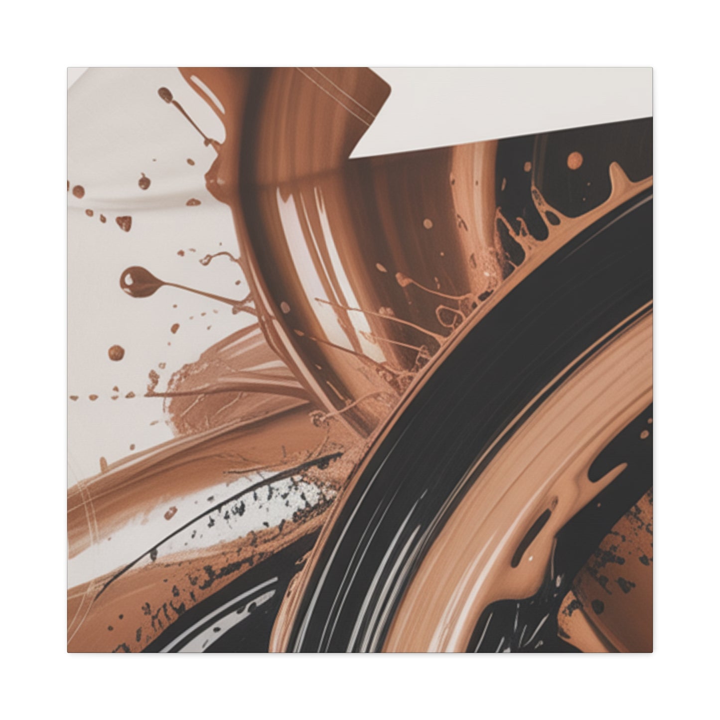 Abstract Brown Swirl Matte Canvas Wall Art (Stretched 1.25")