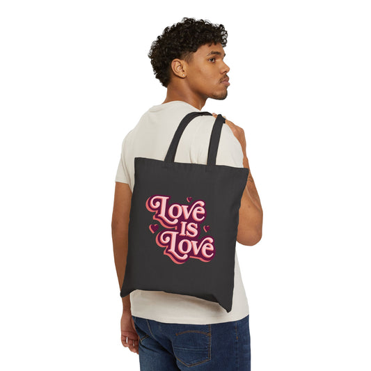 Love is Love Cotton Canvas Tote Bag | Perfect for Gifts, Eco-Friendly Shopper, Beach Bag, Valentine's Day, Everyday Use