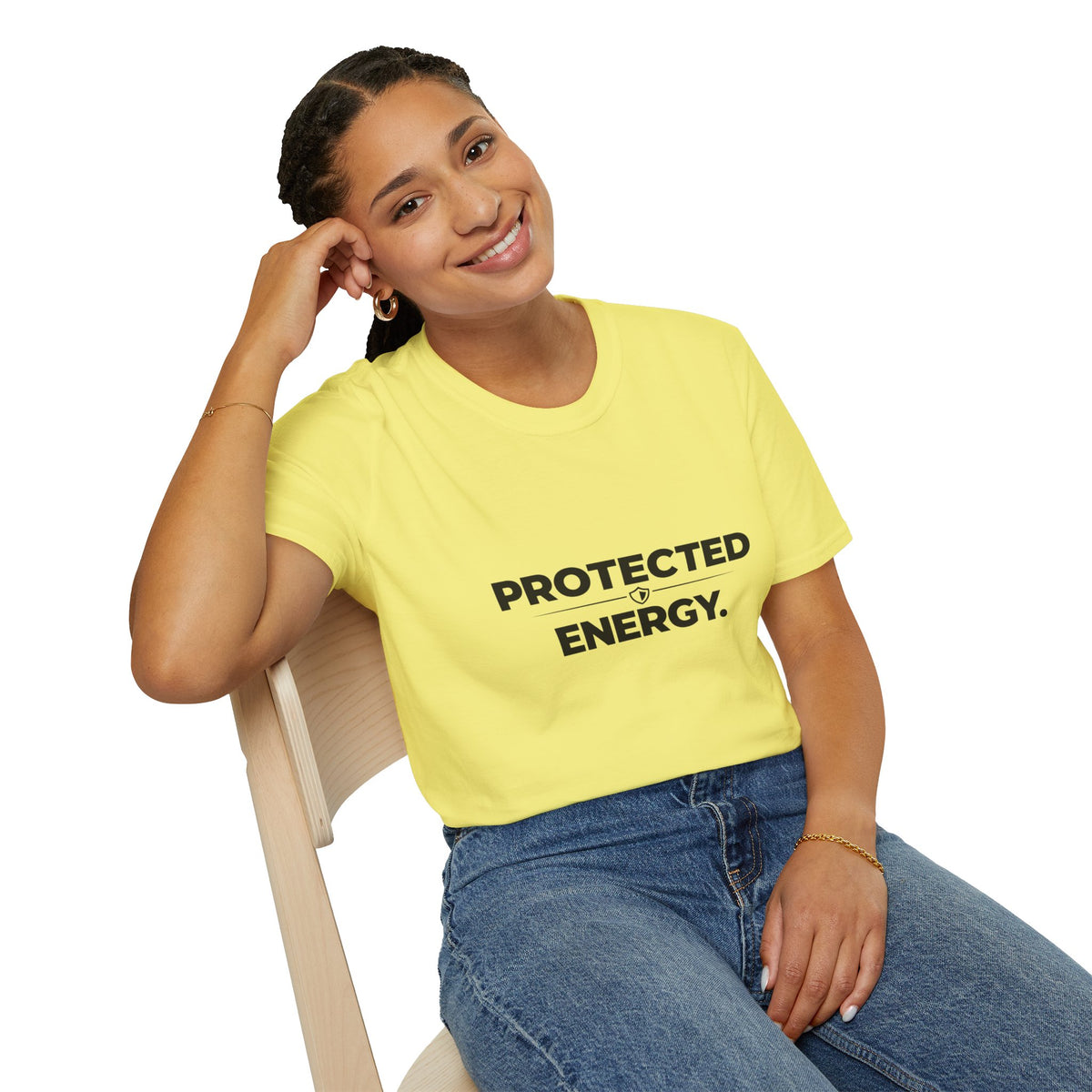 Protected Energy T‑Shirt — Minimalist Spiritual Graphic Tee