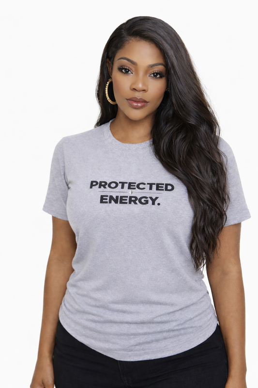 Protected Energy T‑Shirt — Minimalist Spiritual Graphic Tee