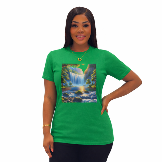 Serene Nature Landscape Tee, Eco-friendly Cotton Tee