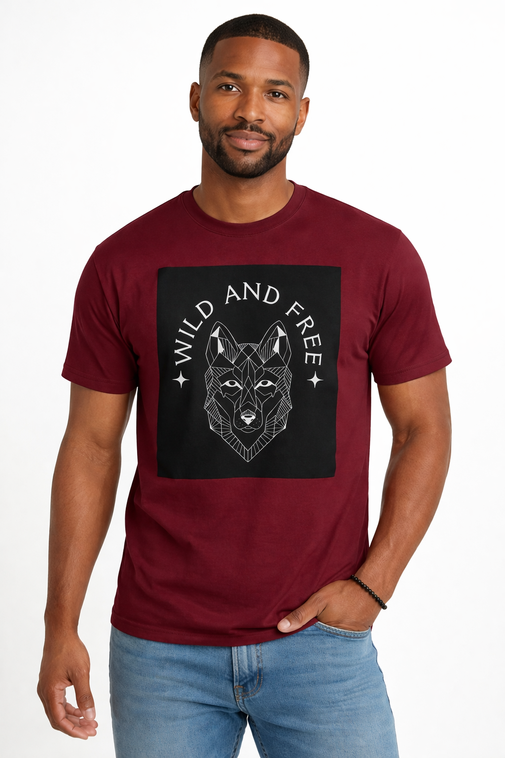 Wild and Free Wolf T-Shirt — Graphic Men's Tee