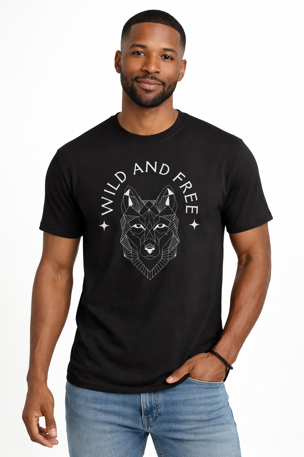 Wild and Free Wolf T-Shirt — Graphic Men's Tee