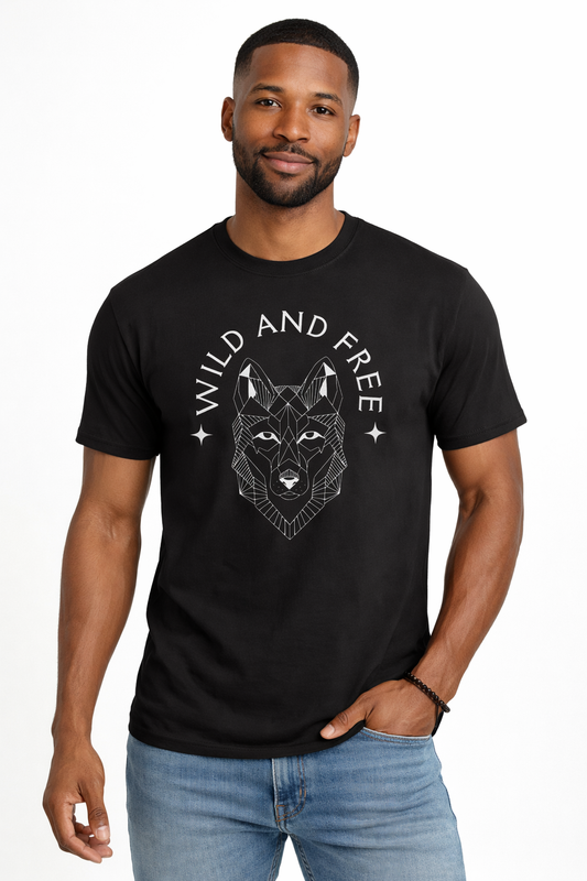 Wild and Free Wolf T-Shirt — Graphic Men's Tee