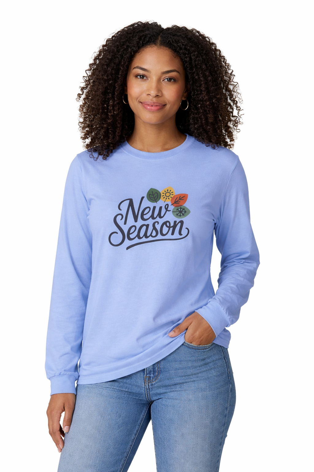 New Season Long Sleeve Tee — “A Season to Begin With” Floral Fall Shirt