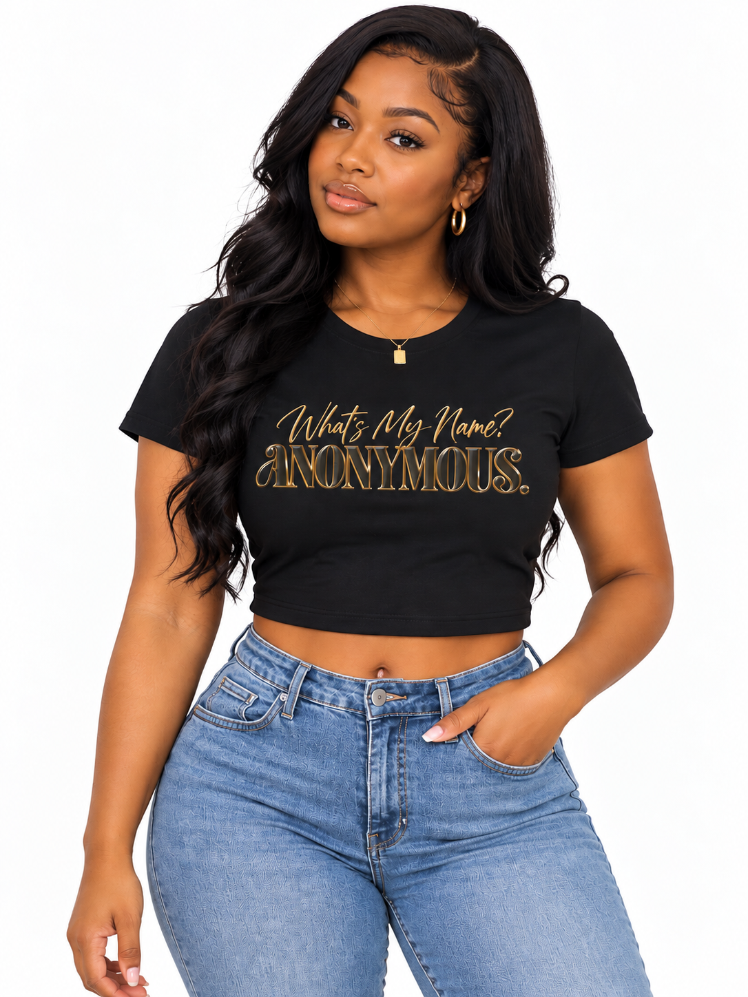ANONYMOUS. Women's Cropped Tee — Feminine Graphic Crop Top
