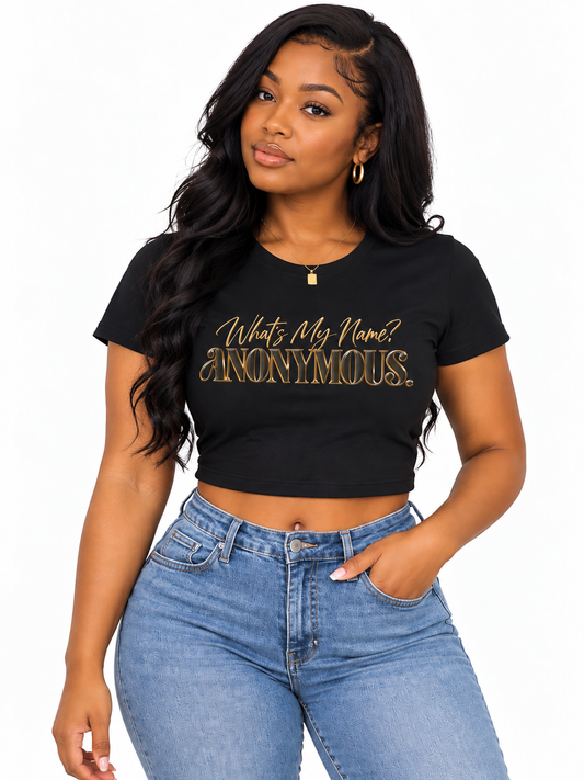 ANONYMOUS. Women's Cropped Tee — Feminine Graphic Crop Top