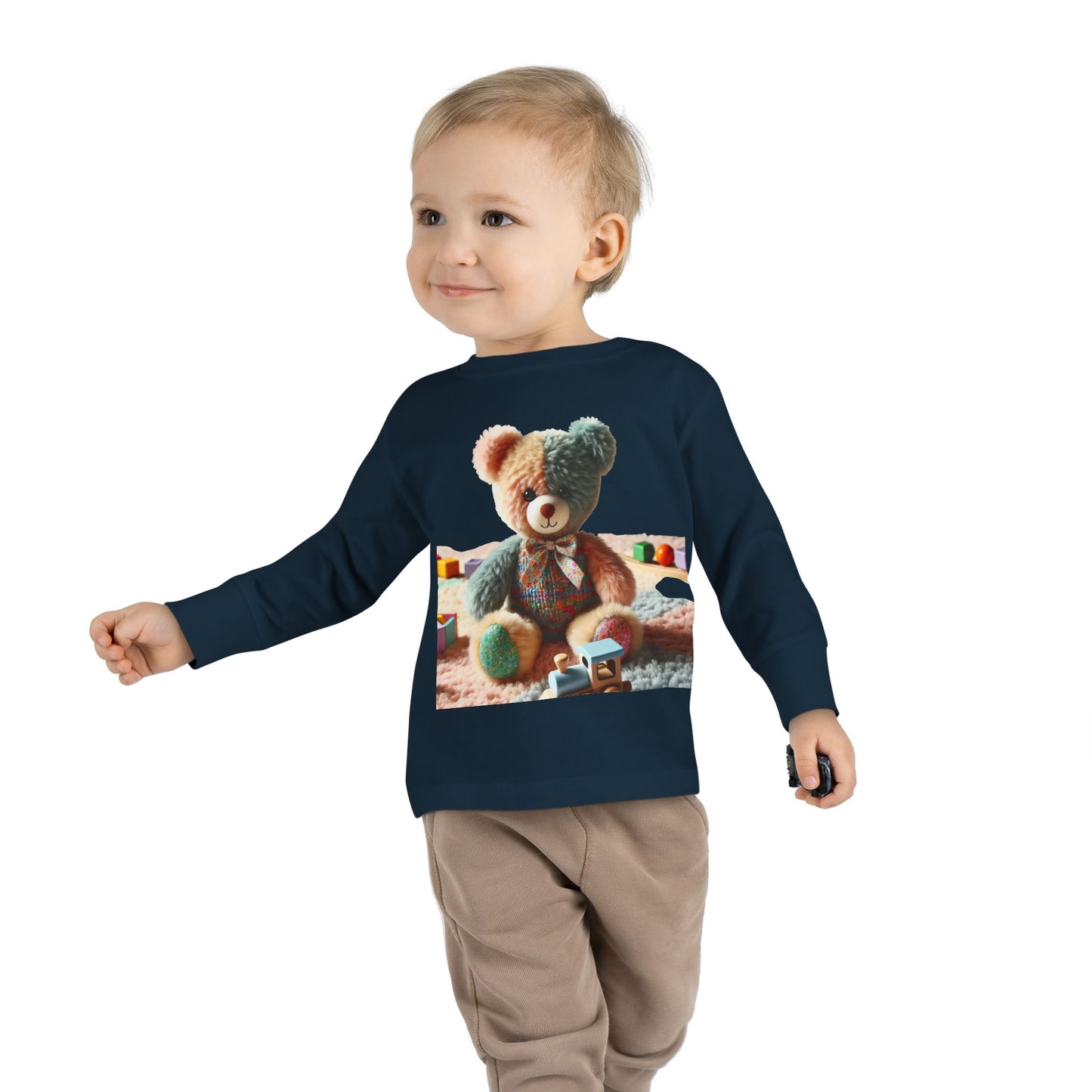 Toddler Long Sleeve Tee with Adorable Bear Design, Cute Kids Shirt, Gift for Toddlers, Birthday Outfit, Baby Shower Gift