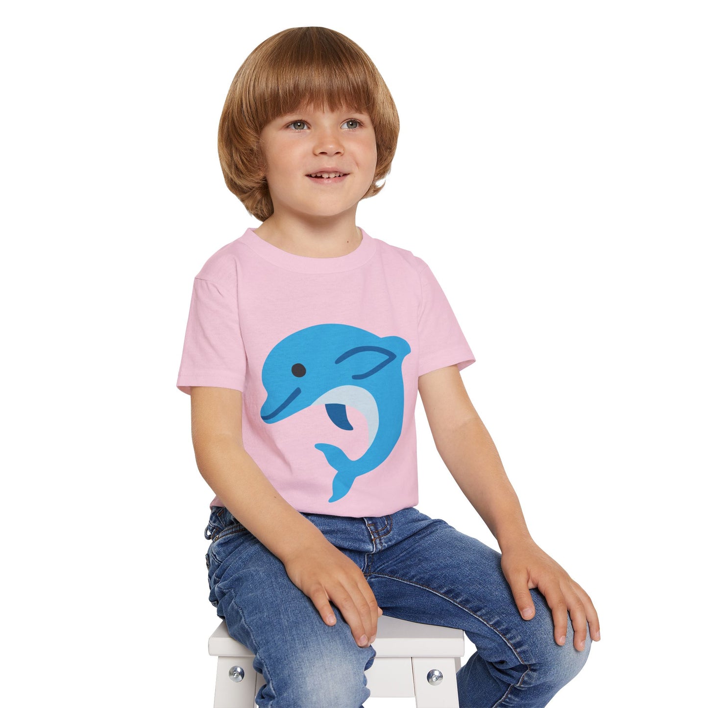 Cute Dolphin Toddler T-shirt, Eco-Friendly Kidswear