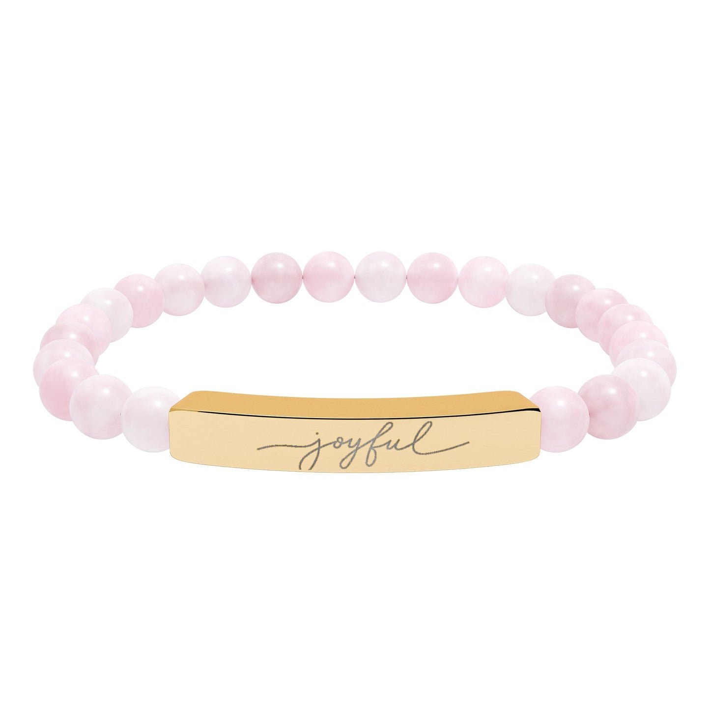 Engraved Natural Stone Stretch Bracelet