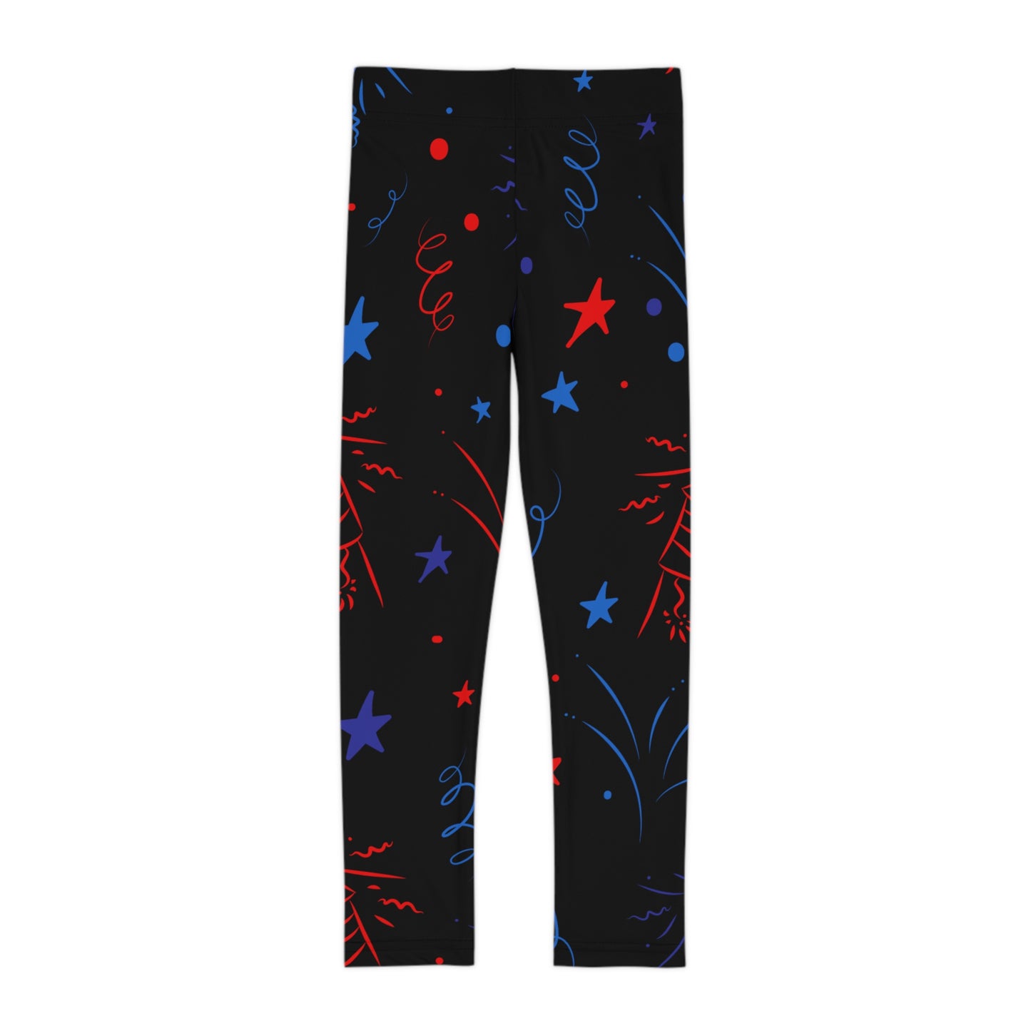 Fun Fireworks Kids Leggings, Colorful Kids Yoga Pants, Holiday Leggings for Children, Summer Celebration Outfit, Cute Children’s Activewear