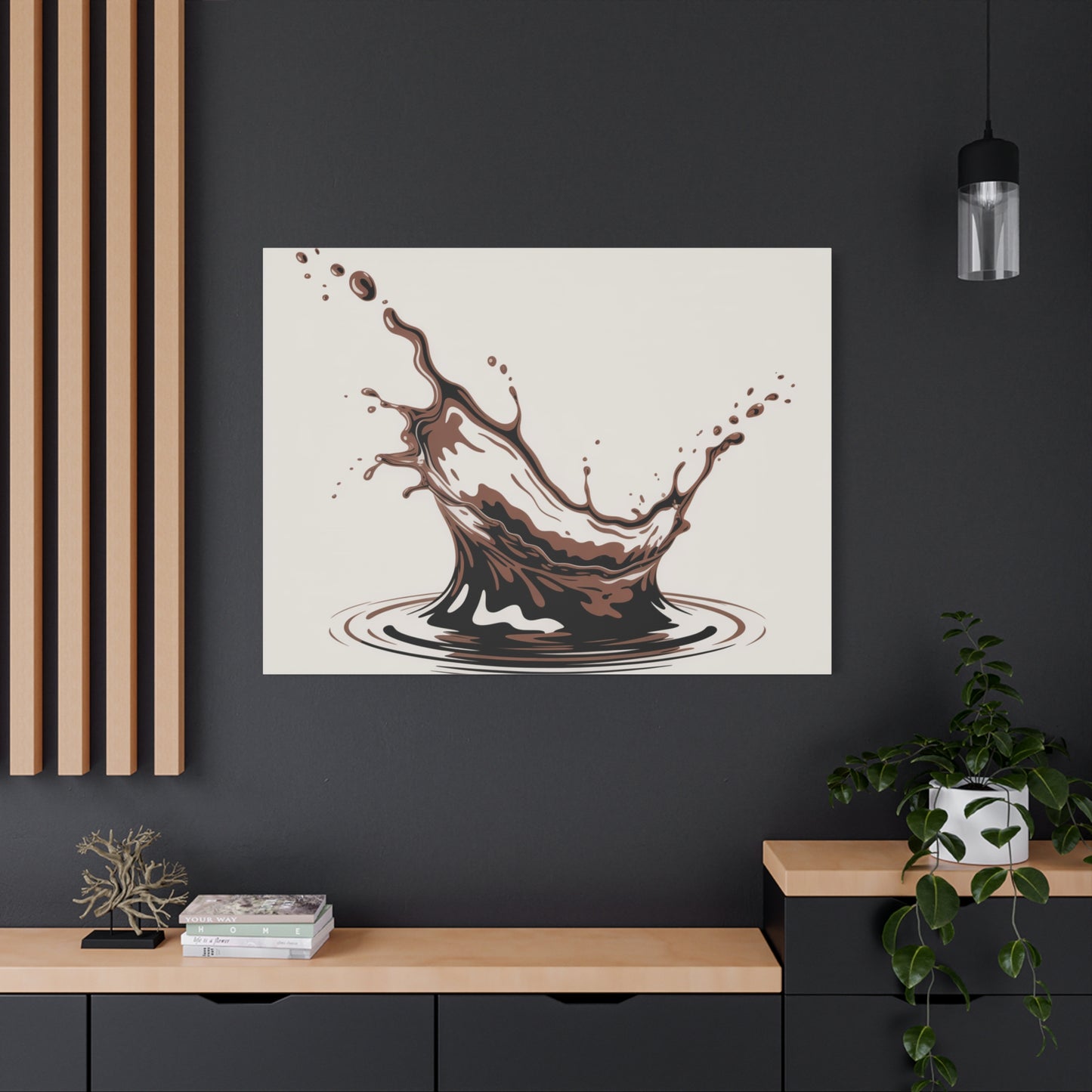 Chocolate Splash Matte Canvas Wall Art – Modern Kitchen Decor