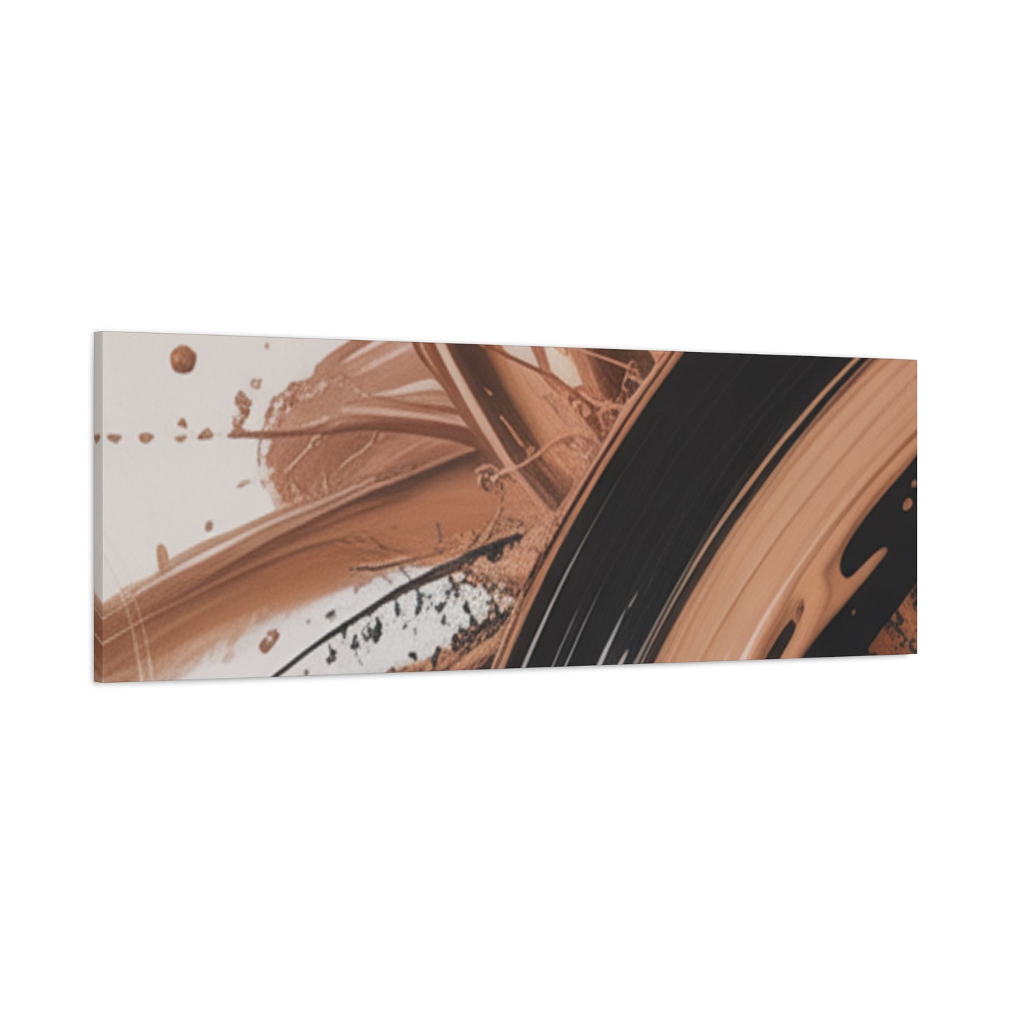 Abstract Brown Swirl Matte Canvas Wall Art (Stretched 1.25")