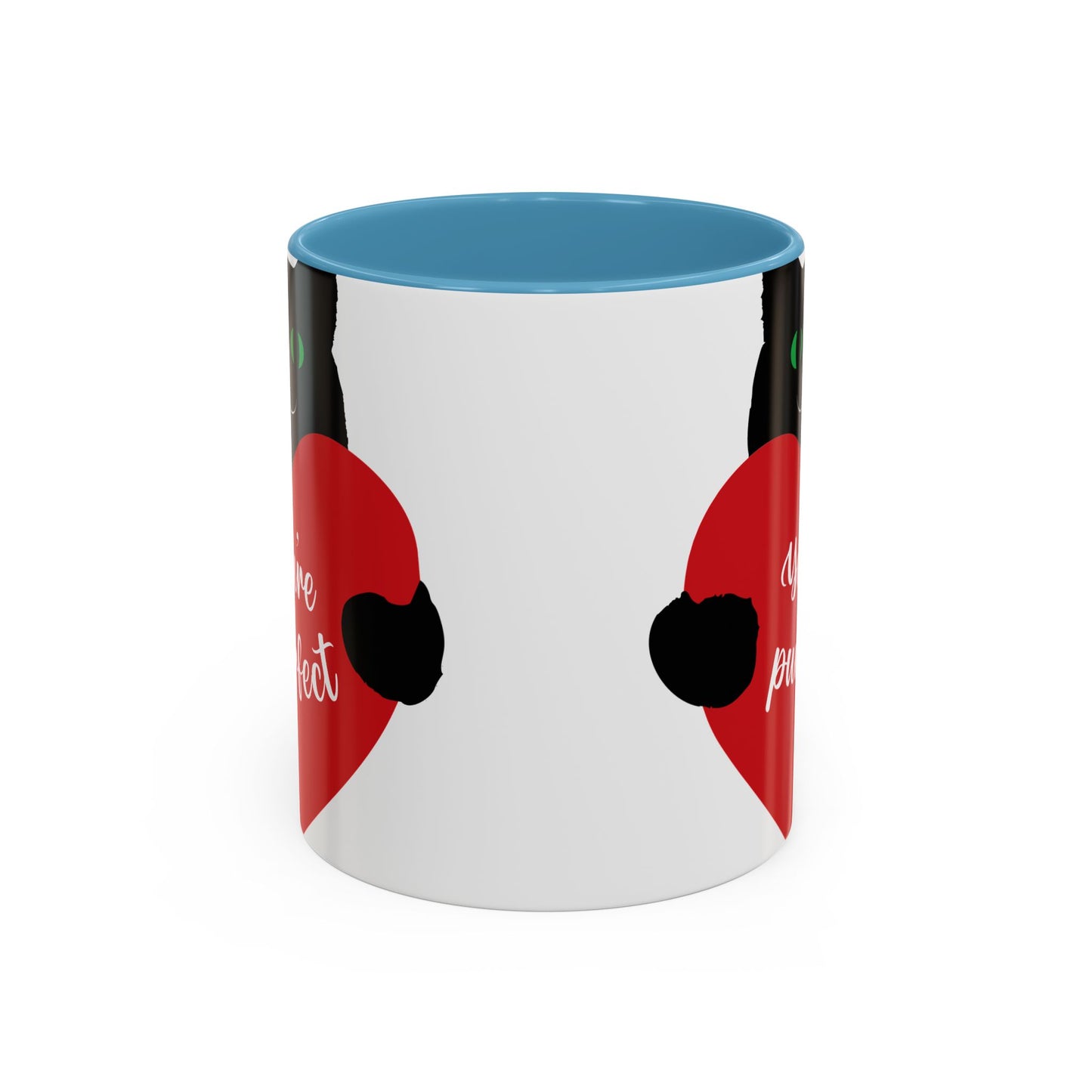 Purrfect Cat Heart Accent Coffee Mug – "You're Purrfect" 11/15oz