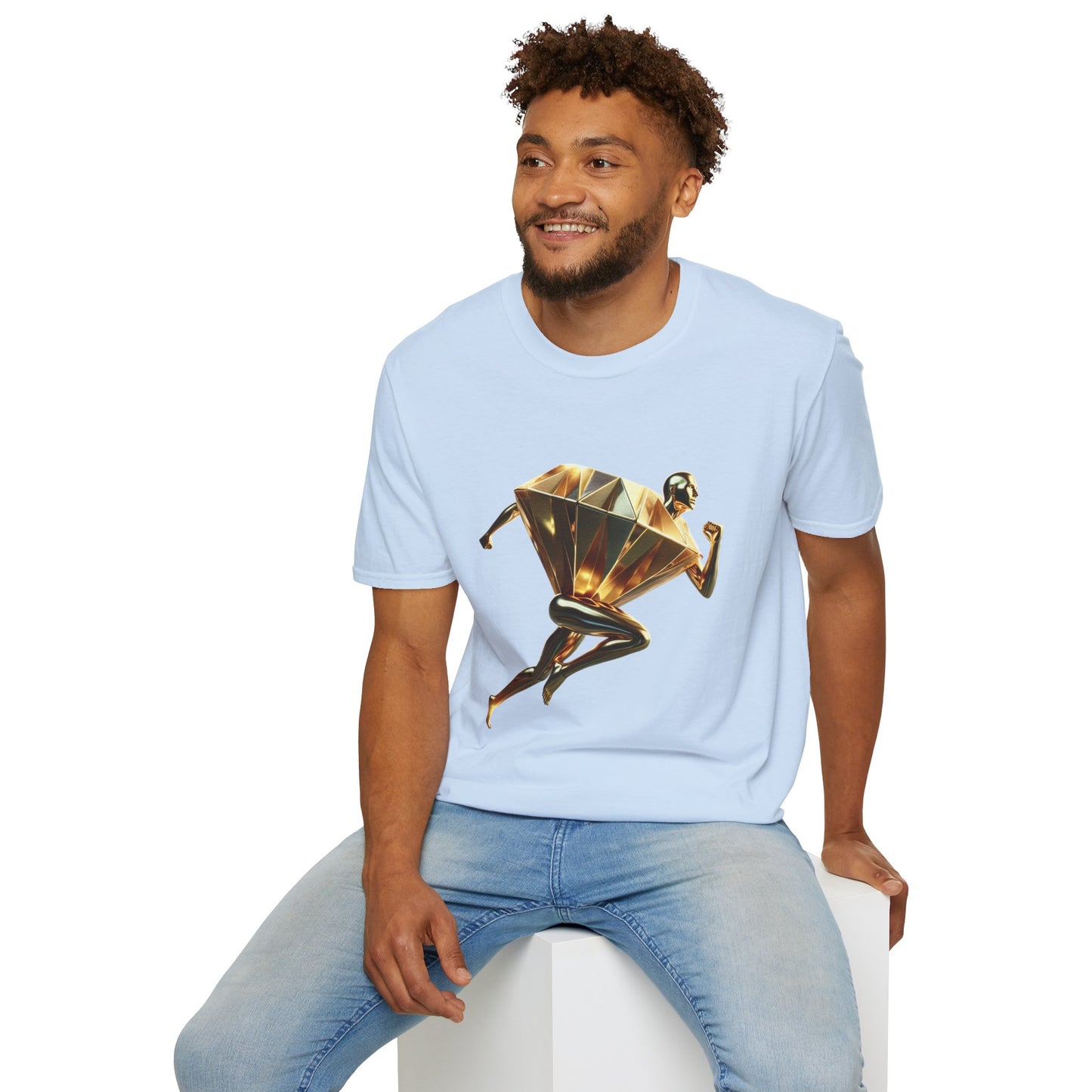 Diamond Runner Unisex Softstyle T-Shirt | Trendy Graphic Tee | Gift for Athletes, Birthday, Fitness Enthusiasts, Casual Wear, Art Lovers
