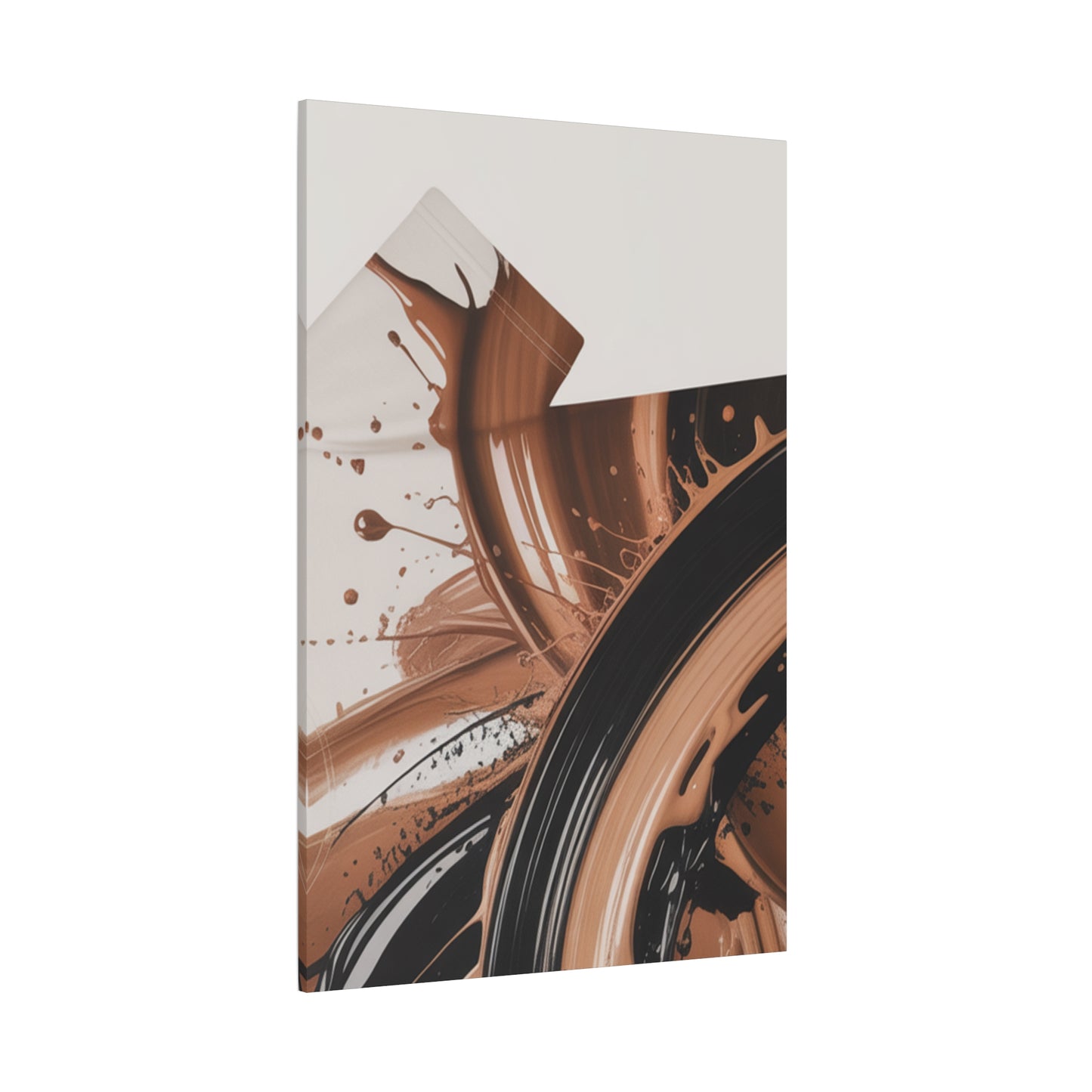 Abstract Brown Swirl Matte Canvas Wall Art (Stretched 1.25")