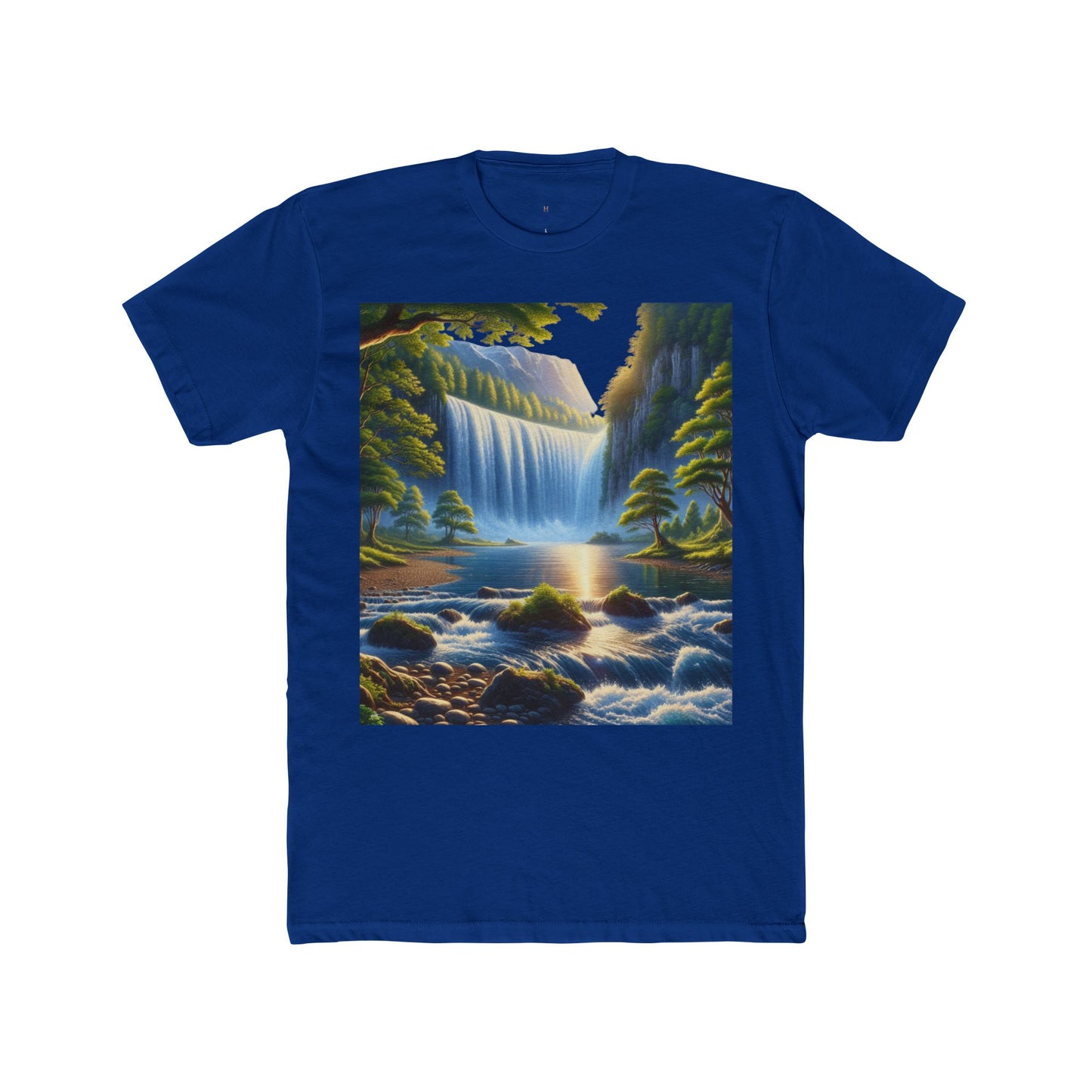 Serene Nature Landscape Tee, Eco-friendly Cotton Tee