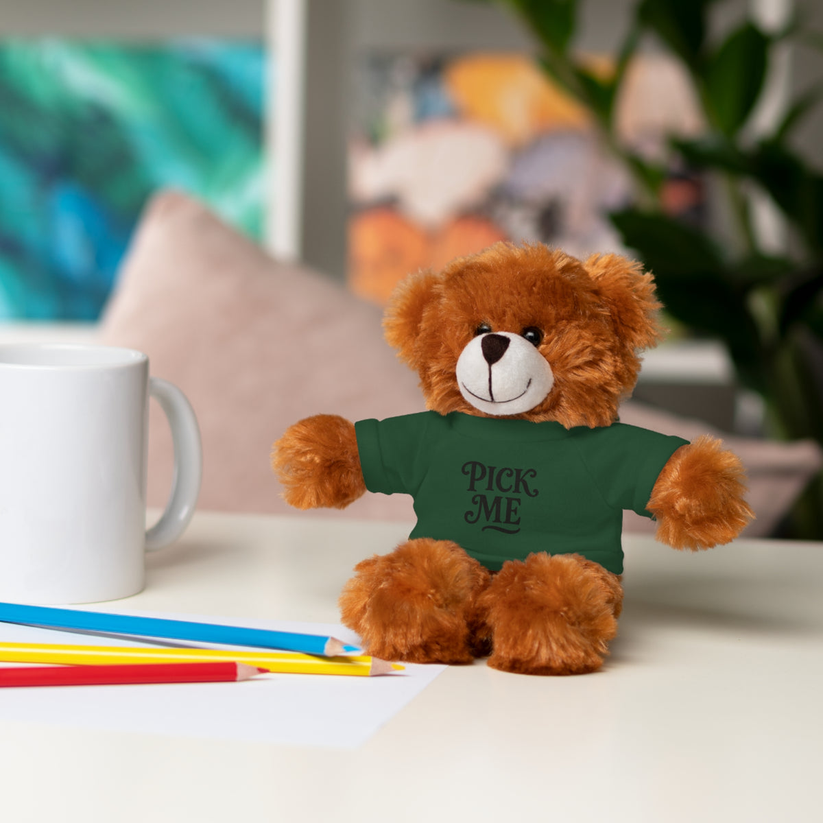 Pick Me Plush Bear with Tee — Cute Stuffed Animal Gift
