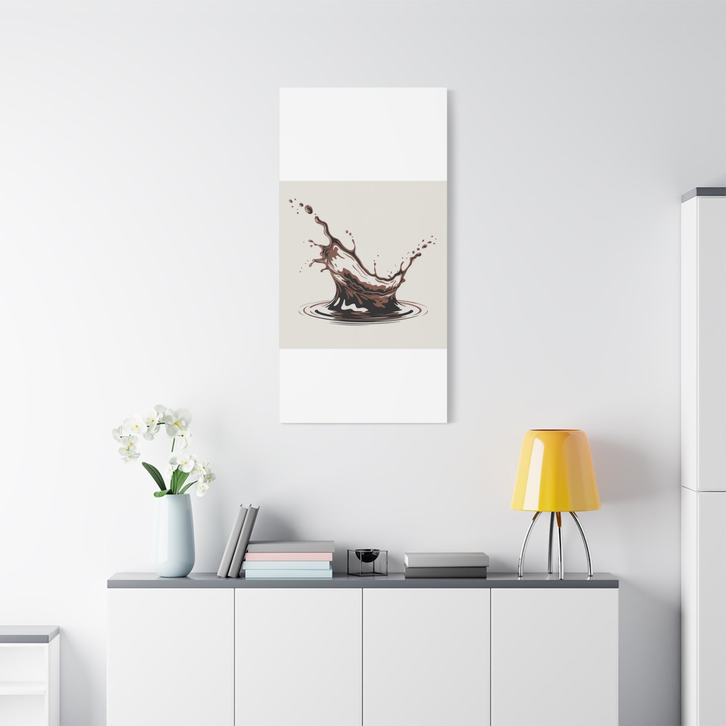 Chocolate Splash Matte Canvas Wall Art – Modern Kitchen Decor