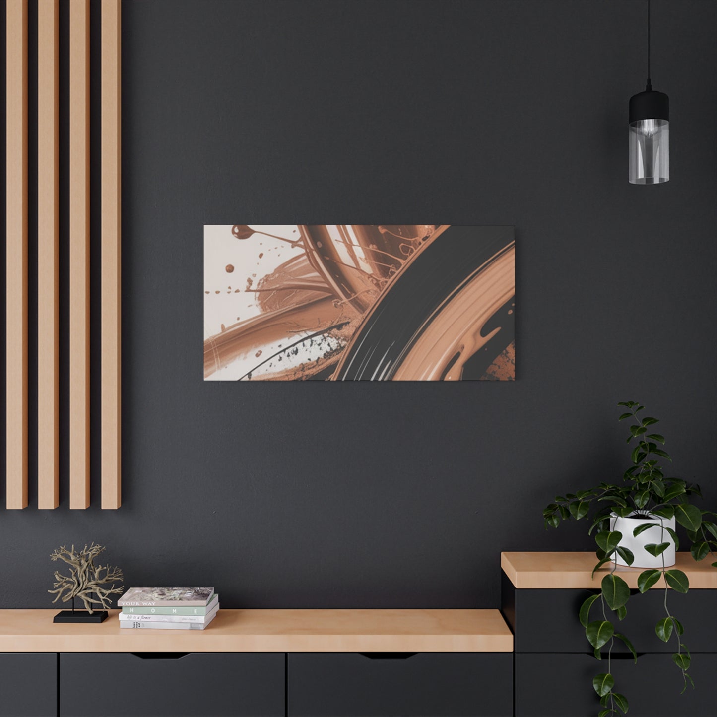Abstract Brown Swirl Matte Canvas Wall Art (Stretched 1.25")