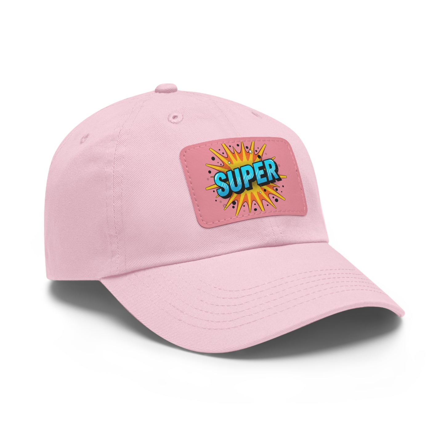 Super Dad Leather Patch Dad Hat — Embroidered 'SUPER' Cap