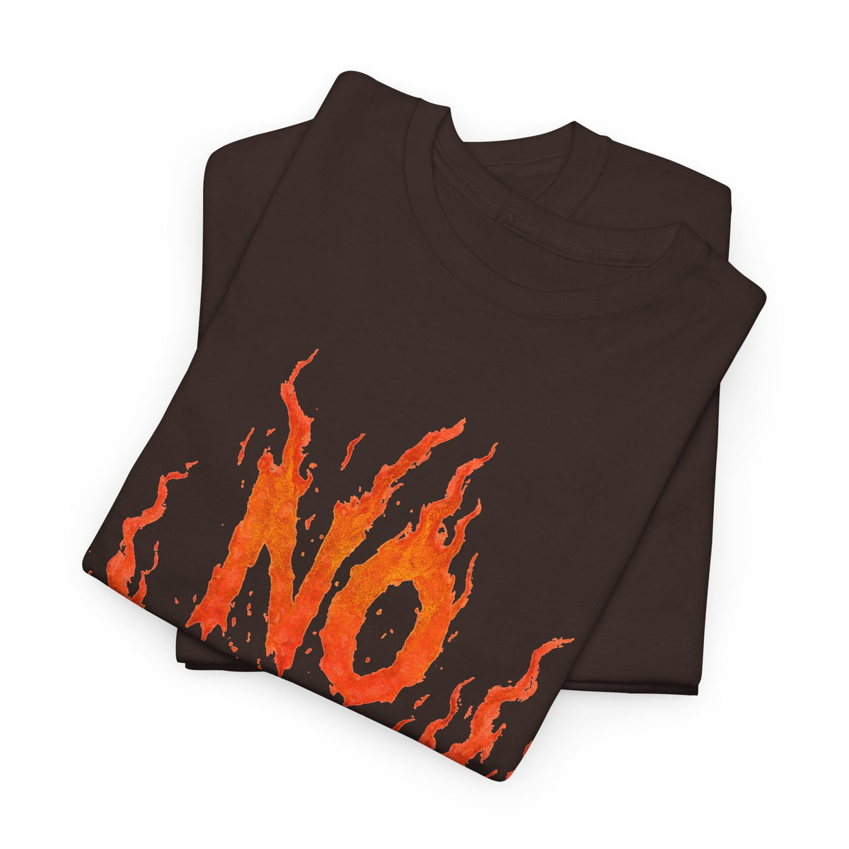 Graphic Tee — 'No Regrets' / 'Proof of Survival' Flame Text Shirt