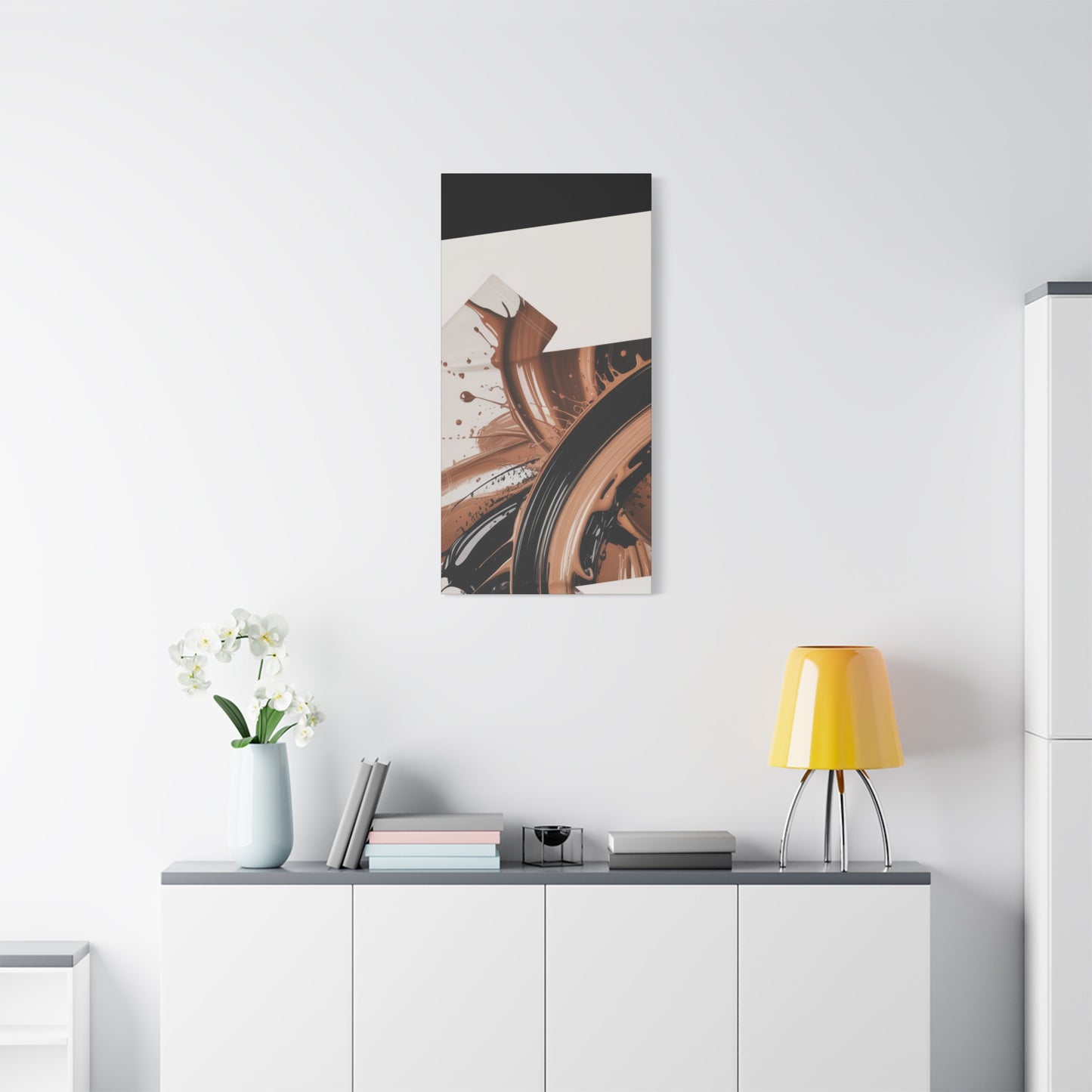 Abstract Brown Swirl Matte Canvas Wall Art (Stretched 1.25")