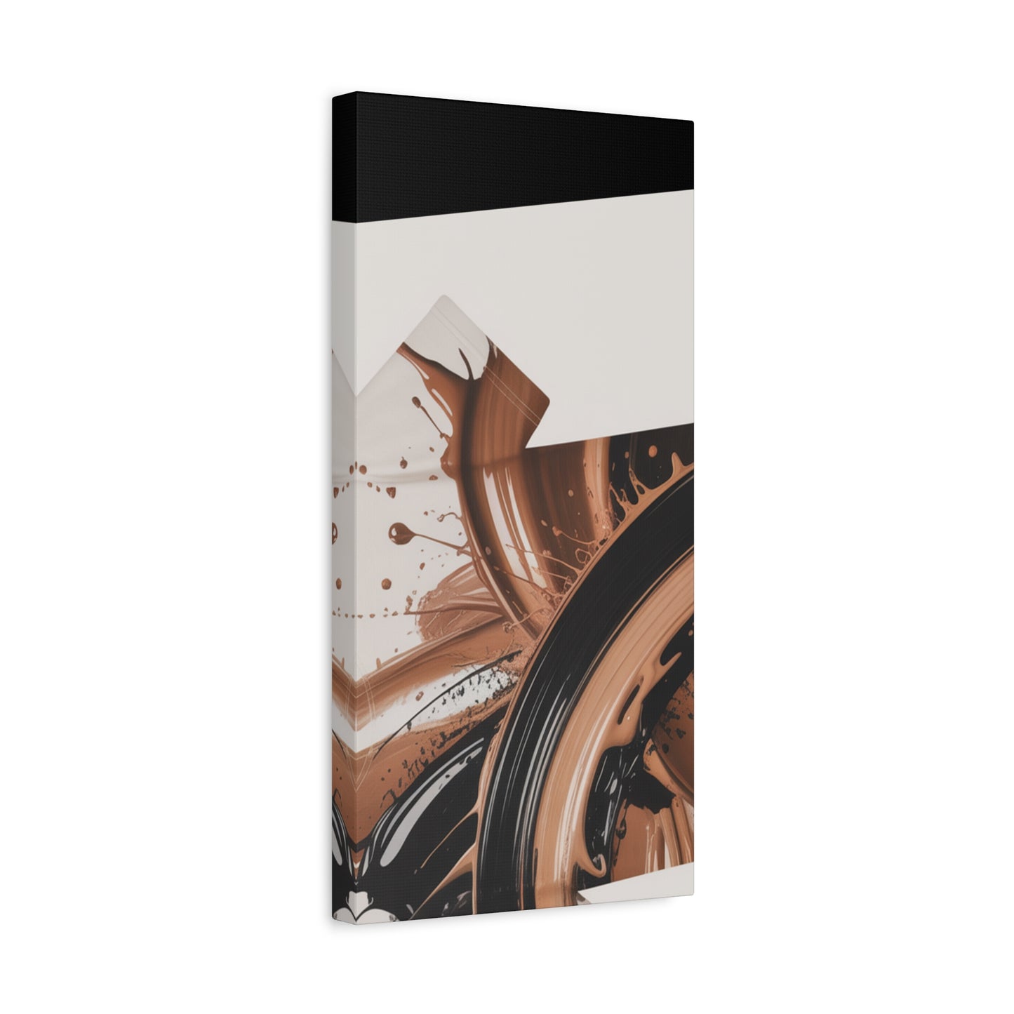Abstract Brown Swirl Matte Canvas Wall Art (Stretched 1.25")