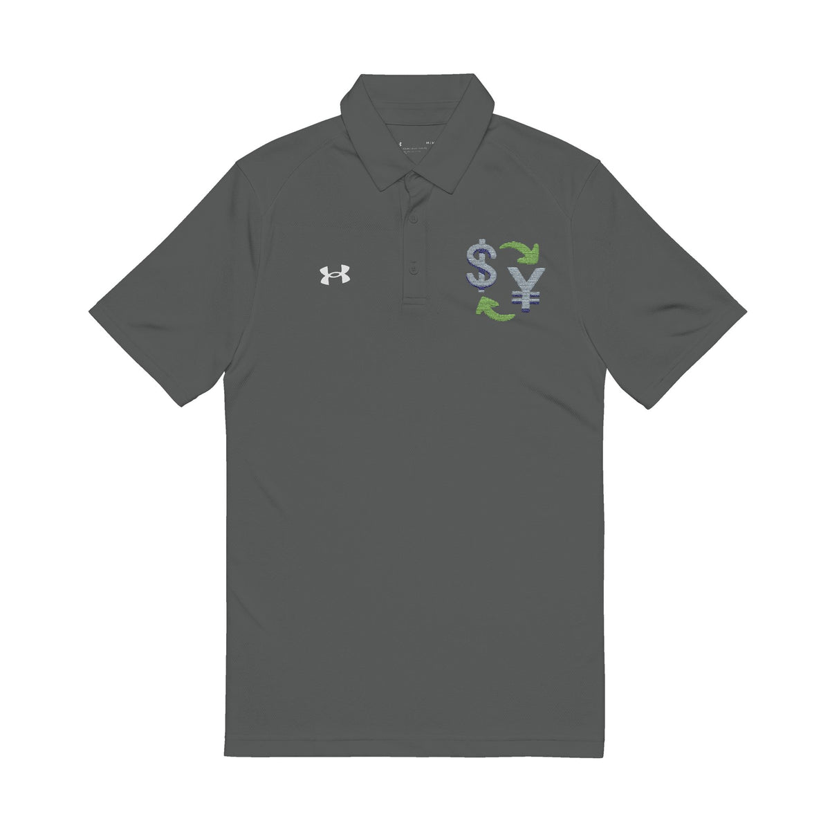 Embroidered Crest Polo Shirt – White Performance Golf Polo